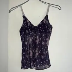 Y2K 海外 ランジェリー 小花柄 キャミソール フェアリー グランジ