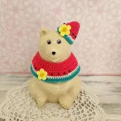 しろくま貯金箱＊スイカのお洋服~黄スイカ~ - メルカリ