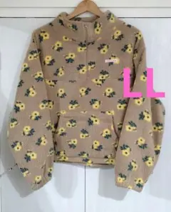 【新品】しまむら ayano 花柄ボアハーフジップ LLサイズ