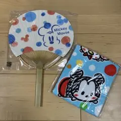【非売品】ミッキーマウス うちわとフェイスタオル セット　第一生命