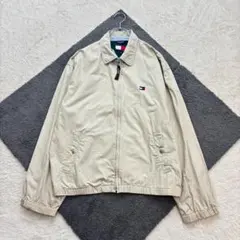 トミーヒルフィガー【M】ベージュ スウィングトップ ジップジャケット 綿100％