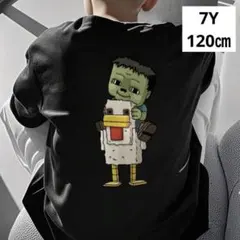 『新品』 マイクラ柄 キャラクター 半袖 Tシャツ 黒 ブラック 7Y 120