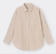 【GU】ストライプオーバーサイズシャツ(長袖) Mサイズ