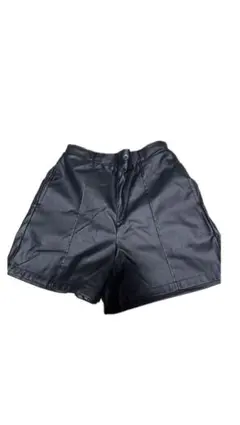 黒 合成素材 ハーフパンツ ゴムウエスト