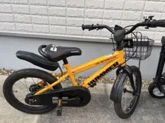 引き取り HUMMER 子供用自転車 黄色 前カゴ付き - メルカリ