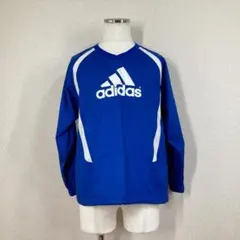 アディダス ピステ 160 ブルー ウインドブレーカー Vネック　サッカー