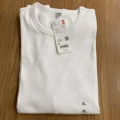 ユニクロ ソフトリブクルーネックT長袖 XL白 ホワイト