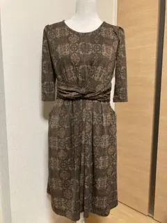 ブージュルード　カシュクールワンピース　茶色　ブラウン