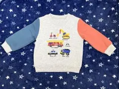 【95㎝】車両イラスト付き 裏起毛トレーナー