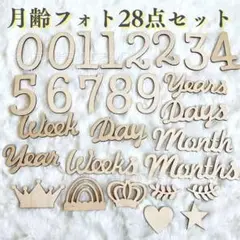 28点セット　月齢フォト　ニューボーンフォト　木製　レターバナー　マンスリー