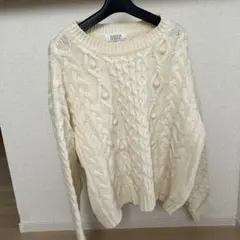 LOWRYS FARM アイボリー ケーブルニット M