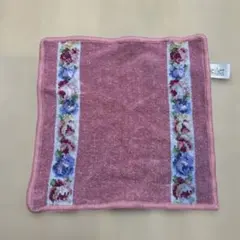 【美品】FEILER フェイラー ハンカチ タオル 花柄 ピンク　ドイツ製