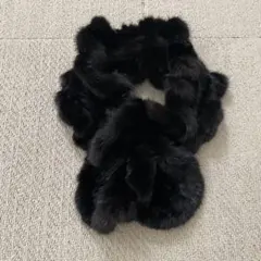 ブラックミンク　マフラー／純黒　高品質／GAKE 日本製❣️ ブラックミンク マフラー／純黒 品番B／GAKE日本製.❣️ - メルカリ
