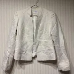 Calvin Klein ノーカラージャケット 【size10】ホワイトのサムネイル