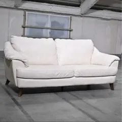 イタリア NATUZZI 45万「ELLY」ラブソファ レザー 2人掛け 本革