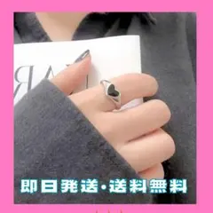 【新品】ブラックハートリング/シルバーリング　ハート　指輪　シルバー