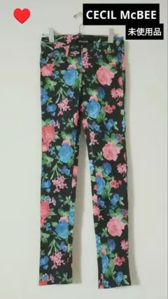 CECIL McBEE 花柄ストレッチパンツ 未使用品