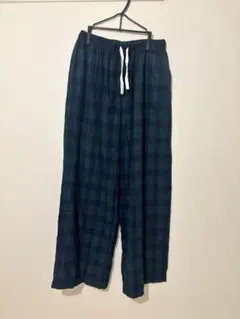 トリコ コムデギャルソン チェック柄ワイドパンツ（ネイビー×グリーン） トリコ コムデギャルソン チェック柄ワイドパンツ（ネイビー×グリーン