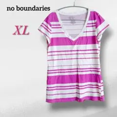 noboundaries XL/XLG ボーダー Tシャツ 夏 涼しい 綿