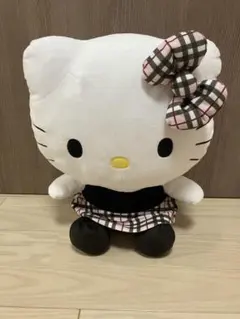 ハローキティ ぬいぐるみ チェック柄リボン - メルカリ