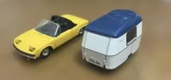 黄色ミニカーとトレーラーセット、値下げしました