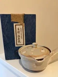 京焼 清水焼 横手急須 蓋付き 陶器 茶器 箱付き