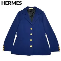 HERMES エルメスカラー　レディース　テーラードジャケット　金ボタン　42 HERMES エルメス レディース テーラードジャケット HERMES エルメス