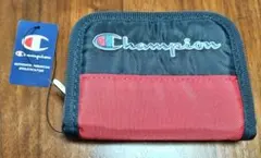 新品　チャンピオン　Champion 赤黒 財布 ストラップ付き小銭入れジップ