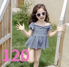 【1点限り】女の子　水着　タンキニ　ビキニ　チェック　フリル　セパレート