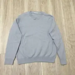 ユナイテッドアローズ ニット 灰 クルーネック 無地 カジュアル 日本製 普段着