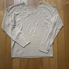 AZUL by moussy vネックセーター S ベージュ 100%アクリル