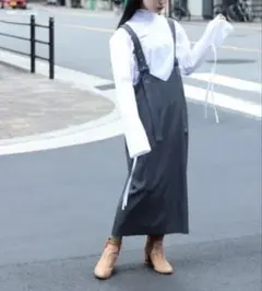 タグ付 CABaN 24AW コットンウェザークロス カシュクールワンピース 