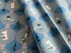 新品未使用　ナイロンオックス　ムーミン　ブルー系　ハンドルメイド