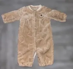 クマ柄ロンパース 長袖 ふわふわ素材