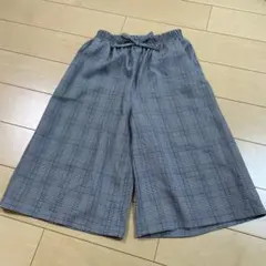 グレー系チェック柄ワイドパンツ