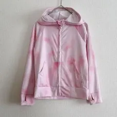 120㎝　ラッシュガード　パーカー　サムホールあり　ピンク　日除け　日焼け防止