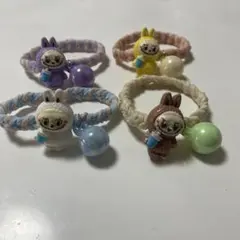 ラブブカラフルウサギヘアゴム4個セット
