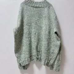 美品★ミントグリーン リブ編み ニット【フリー】　お出かけ　デート　通勤