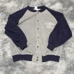 Champion USA スタジャン ラグラン グレー ネイビー