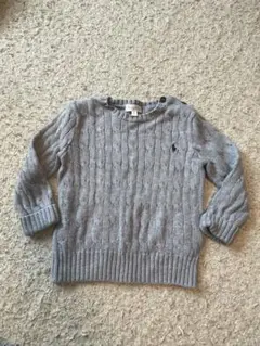 Ralph Lauren ケーブルニットセーター 2M グレー