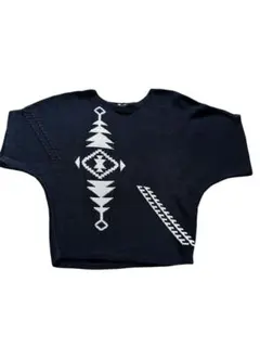 Ralph Lauren幾何学模様 オーバーサイズ 半袖ニット