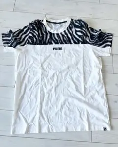 PUMA ゼブラ柄 Tシャツ ホワイト/ブラック