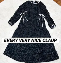 EVERY VERY NICE CLUAP ドット　長袖　ワンピース