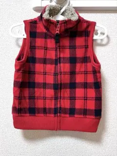 carter's 赤いチェック柄ベスト 9m