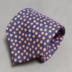 dunhill ダンヒル　ネクタイ（ネイビー＆ピンク花 総柄）