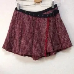 バーバリーブルーレーベル ツイードプリーツスカート 巻きスカート風キュロット