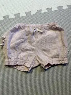 SLAPSLIP薄いピンク フリル付きベビーショートパンツ 70-80