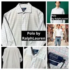 POLO Ralph Lauren L 長袖 白 マルチカラーチェック シャツ