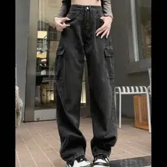 SHEIN ワイドレッグ カーゴ ジーンズ