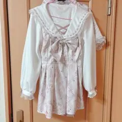 lizlisa Sewing Bear柄 セットアップ 長袖 ピンク